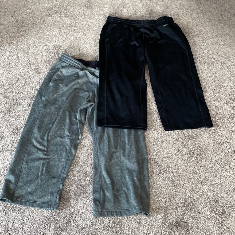 Nike Dri-Fit Athletic Pants Bundle Black Gray Training SIZE XL Cropped